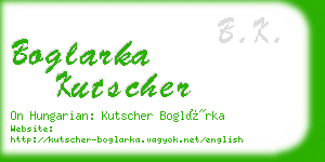 boglarka kutscher business card